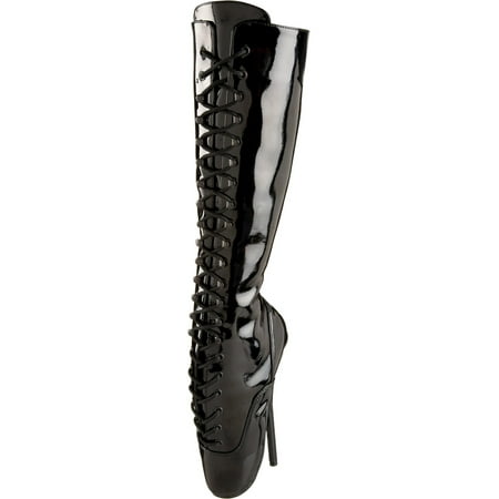 Womens Fetish Boots 7 Inch Sexy Spike Heel Ballet Knee Hi Boots Devious Shoes