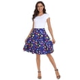 thumbnail image 4 of HDE Skirts for Women Midi Skirt Skater Skirt Knee Length High Waist Fun Prints Magic Outer Space XL, 4 of 6