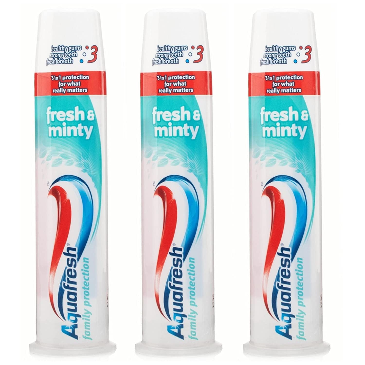 Aquafresh Fresh & Minty Whitening Pump Action 3 in 1 Formula Toothpaste