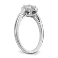thumbnail image 6 of Solid 14K White Gold Round Diamond Side-Stones with CZ Cubic Zirconia Center Stone Halo Engagement Ring Size 6.5, 6 of 8