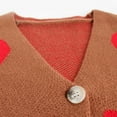 thumbnail image 4 of Lroveb Heart Cardigan for Women Valentines Day Sweater Cardigan Long Sleeve V Neck Button Up Knit Coat Coffee, 4 of 8