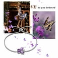 thumbnail image 3 of February Birthstone Bracelets Purple Butterfly Bracelet Amethyst CZ 925 Sterling Silver Birthday Jewelry Women Xmas Mother's Day Gifts, 3 of 8