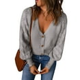 thumbnail image 4 of Cardigan à Manches Longues Col en V Décontracté pour Femmes Veste en Tricot Uni Confortable Léger, 4 of 6