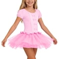 thumbnail image 2 of Edvintorg Girls Tutu Dress Tulle Stretchy Crew Neck Short Sleeve Princess Dresses Kids Clothes Girls Size 3-13, 2 of 9