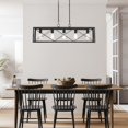 thumbnail image 3 of ACROMA Kiro 5-light Farmhouse Linear Chandelier Faux Wood Dining Lighting - 36'' Matte Black, 3 of 5