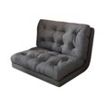 thumbnail image 2 of Sofá cama plegable con soporte para la espalda, posición ajustable, cubierta de cuero PU, asientos de suelo plegables para juegos, lectura, hogar, gris oscuro, 2 of 9