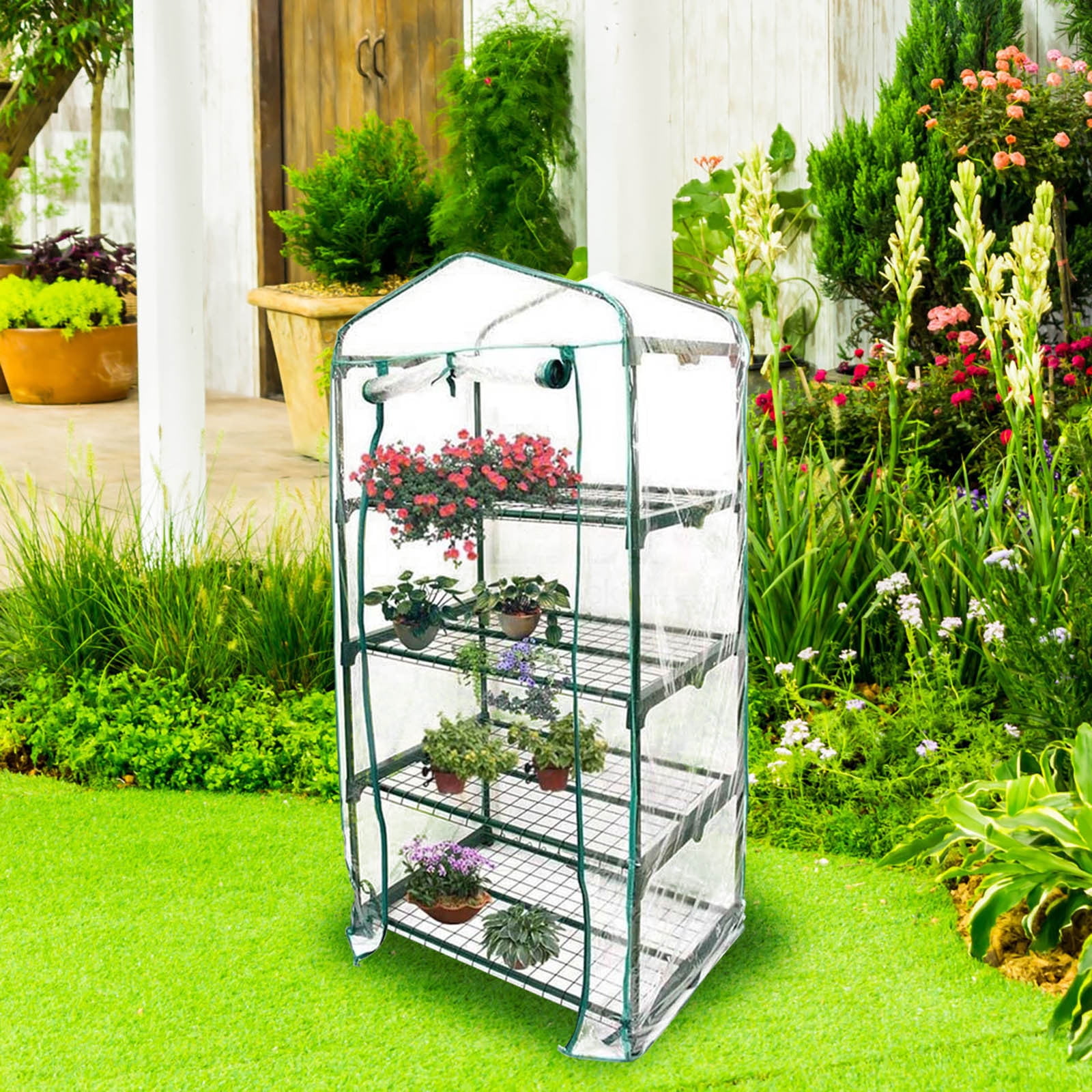 KCGYNP PVC Mini Greenhouse Plant Bag-19 x 27.5 Inches Clearance,Waterproof Protection Garden Plant Cover for Terrace,Courtyard,Balcony,and Indoor Spaces