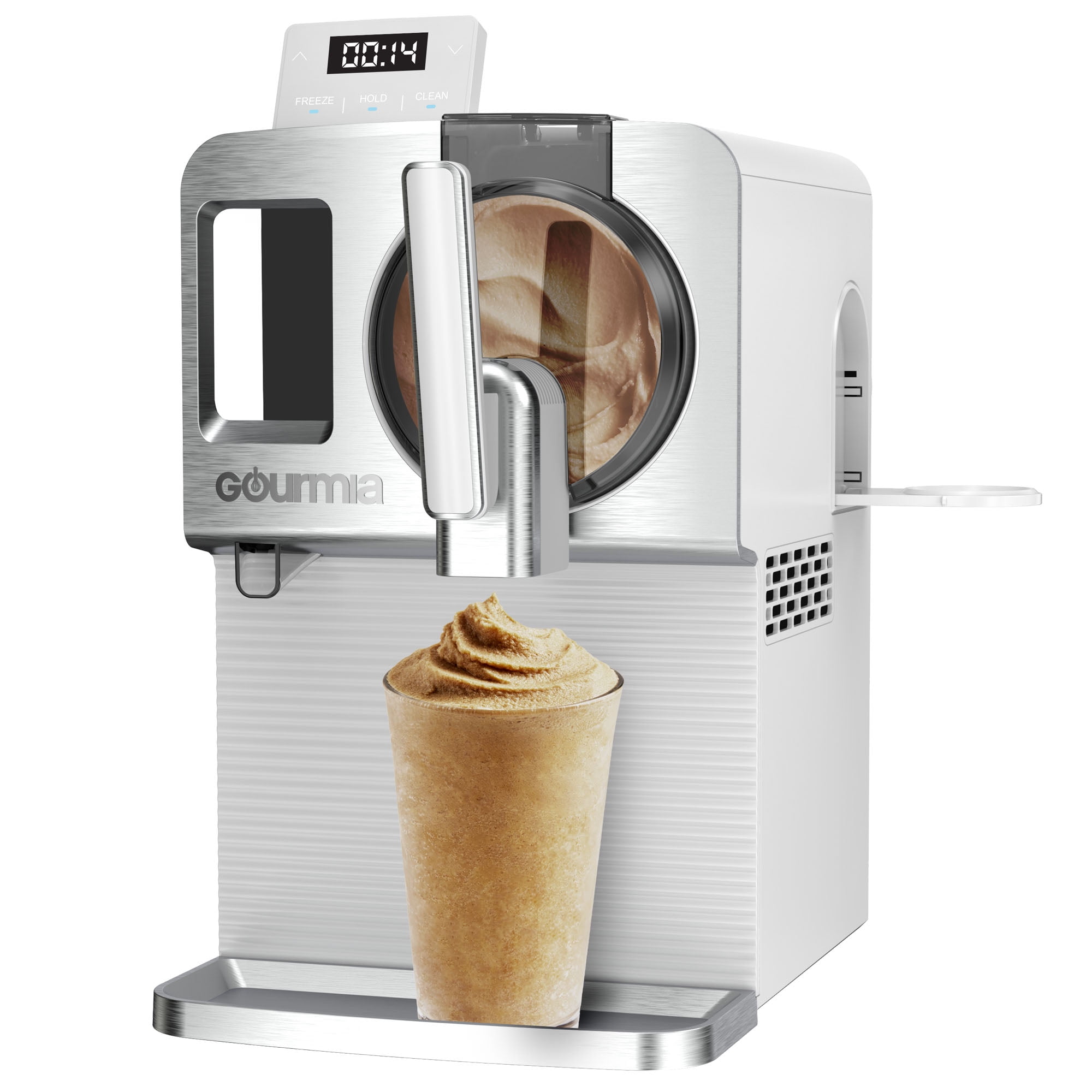 Gourmia 1-Liter Automatic Soft Serve Ice Cream & Frozen Drink Maker, White, Liter Automatic Soft Serve Ice Cream & Frozen Drink Maker