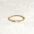 thumbnail image 2 of HeartsAndYou Stackable Minimalist Engagement Ring for Women 0.2ct Baguette Moissanite 18k Yellow Gold Over Silver, 2 of 9