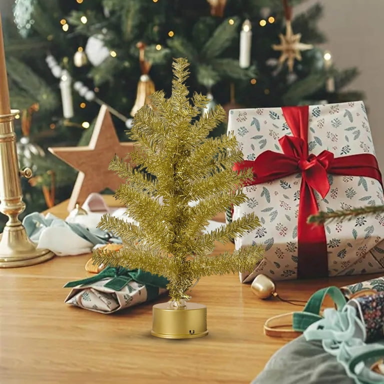 EGYMEN Christmas Tree, Luminous Artificial Christmas Tree With Led Lights,  Rotatable Decorative Mini Tree, Flexible Branch Christmas Bonsai Tree -  Walmart.com