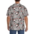 thumbnail image 5 of Naloa Halloween Gnome Men's Loose Fit Cuban Collar Short-Sleeve Shirt with Button-down and Chest Pocket for Everyday Wear Outings - XX-Large, 5 of 7