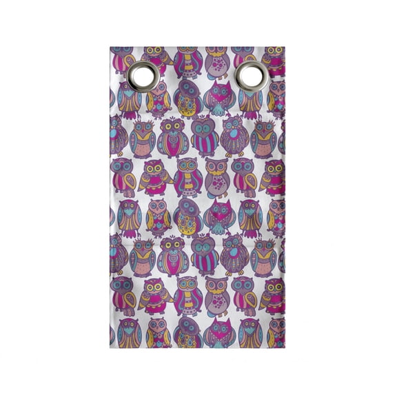 Owl Print Hanging Pocket Organizer, Repetitive Pattern Colorful Abstract Ornamental Bird Image, Printed Polyester Storage Bag with Pockets, 9" x 16", Multicolor