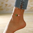 Boho Dance Colorful Natural Stone Pendant Single Layer Beach Anklets