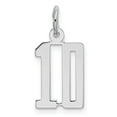 thumbnail image 1 of FB Jewels Sterling Silver Rhodium-plated Small Elongated Pol Number 10 Charm, 1 of 2