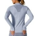thumbnail image 3 of AherBiu Athletic Tops for Women Quick-Dry Slim Fitted Activewear Zip up Long Sleeve Sunproof Lightweight Jacket, 3 of 3