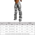 thumbnail image 2 of Pantalones Y2K Fashion Wrinkle PU Faux Leather Sexy Cintura baja Street Shot Pantalones rectos Ygjytge para Mujer Plata T XXL, 2 of 9