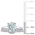 thumbnail image 2 of Everly Women's Created Sapphire Created Aquamarine 10k White Gold Bridal Set, 2 of 8