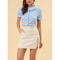 thumbnail image 5 of Allegra K Women's Peter Pan Collar Top Blouse Ruffle Puff Sleeve Stars Button Down Shirt, 5 of 6