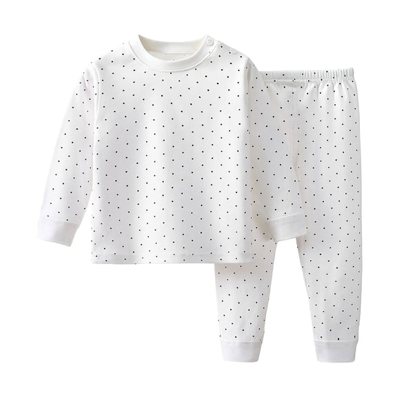 BLVB Toddler Baby Boys Girls Pajamas Sets 2 Piece Pjs Lounge Outfits Long Sleeve Top and Pants Soft Breathable Sleepwear(White,18-24 Months)