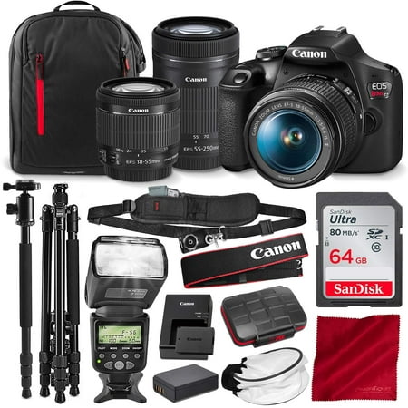 Canon T7 EOS Rebel DSLR Camera with EF-S 18-55mm f/3.5-5.6 is II and 55-250mm f4-5.6 is STM Lenses + 67