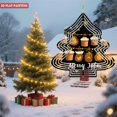 thumbnail image 2 of Stylized Metal Hanging Christmas Tree Wind Spinner - Gingerbread Ornaments & Crown Design for Yard & Garden Decor - Merry Christmas, 2 of 7