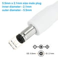 thumbnail image 2 of Uxcell 3Ft Male to Female 5.5x2.1mm DC Power Extension Cable, 6 Pcs 24AWG Wire Adapter Connector Charging Cord, White, 2 of 6
