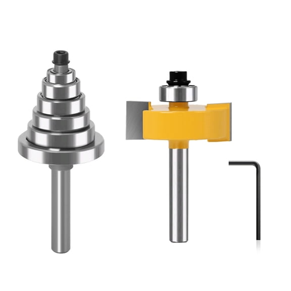 Yokua Reliable Rabbet Router Bit with 6 Bearings Multi-Rabbeting Router Bit Set