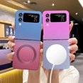 thumbnail image 4 of Gradient Magnetic Samsung Galaxy Z Flip 4 5G Phone Case, Compatible with MagSafe, Upgraded Camera Lens Film Protection Shockproof Matte Cases for Galaxy Z Flip 4 6.7" (Blue red Gradient), 4 of 12
