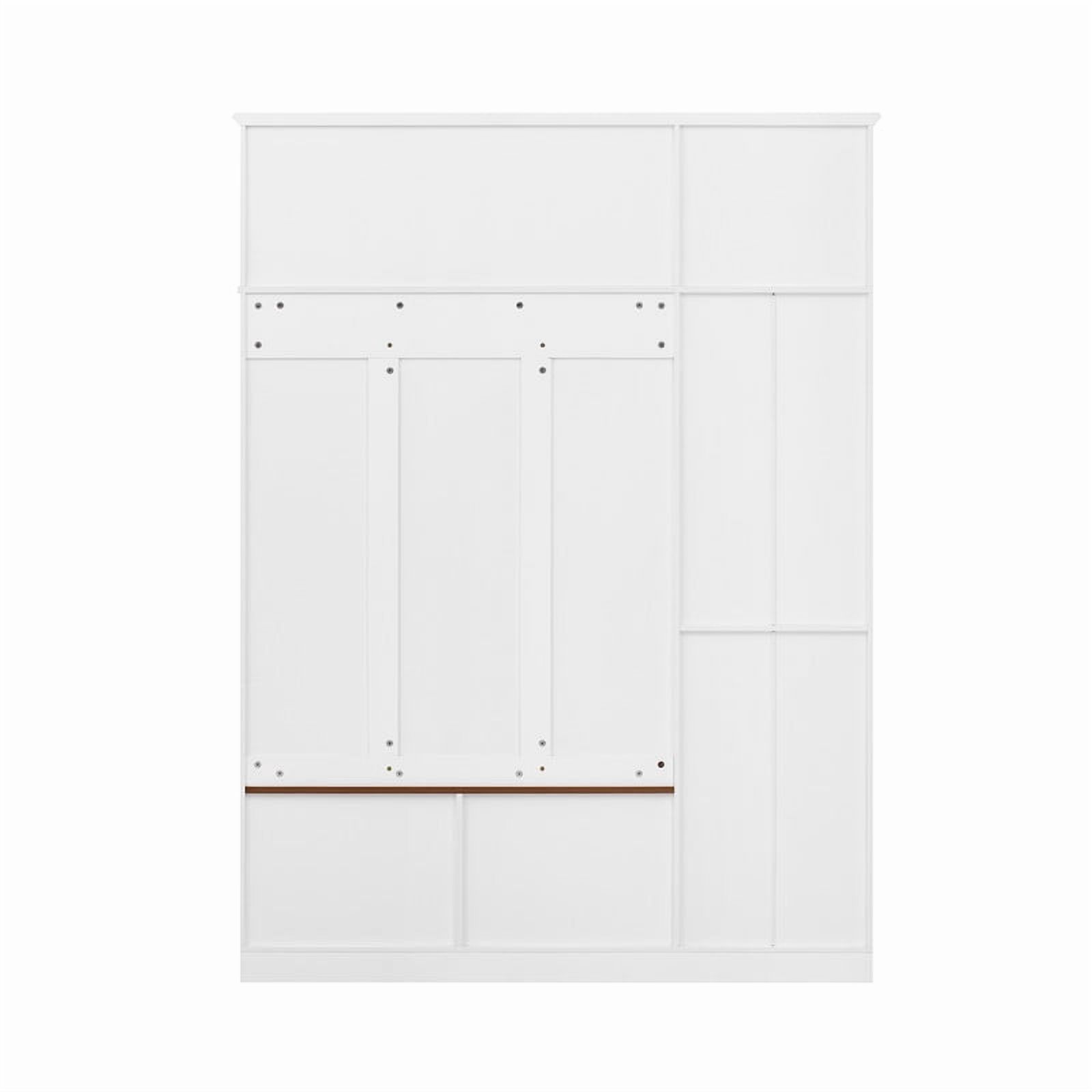 3-in-1 Hall Tree with Storage Cabinet and Adjustable Side Shelves, Entryway Coat Rack with 4 Hooks, Mudroom Bench with 2 Drawers for Mudroom, Hallway, Living Room