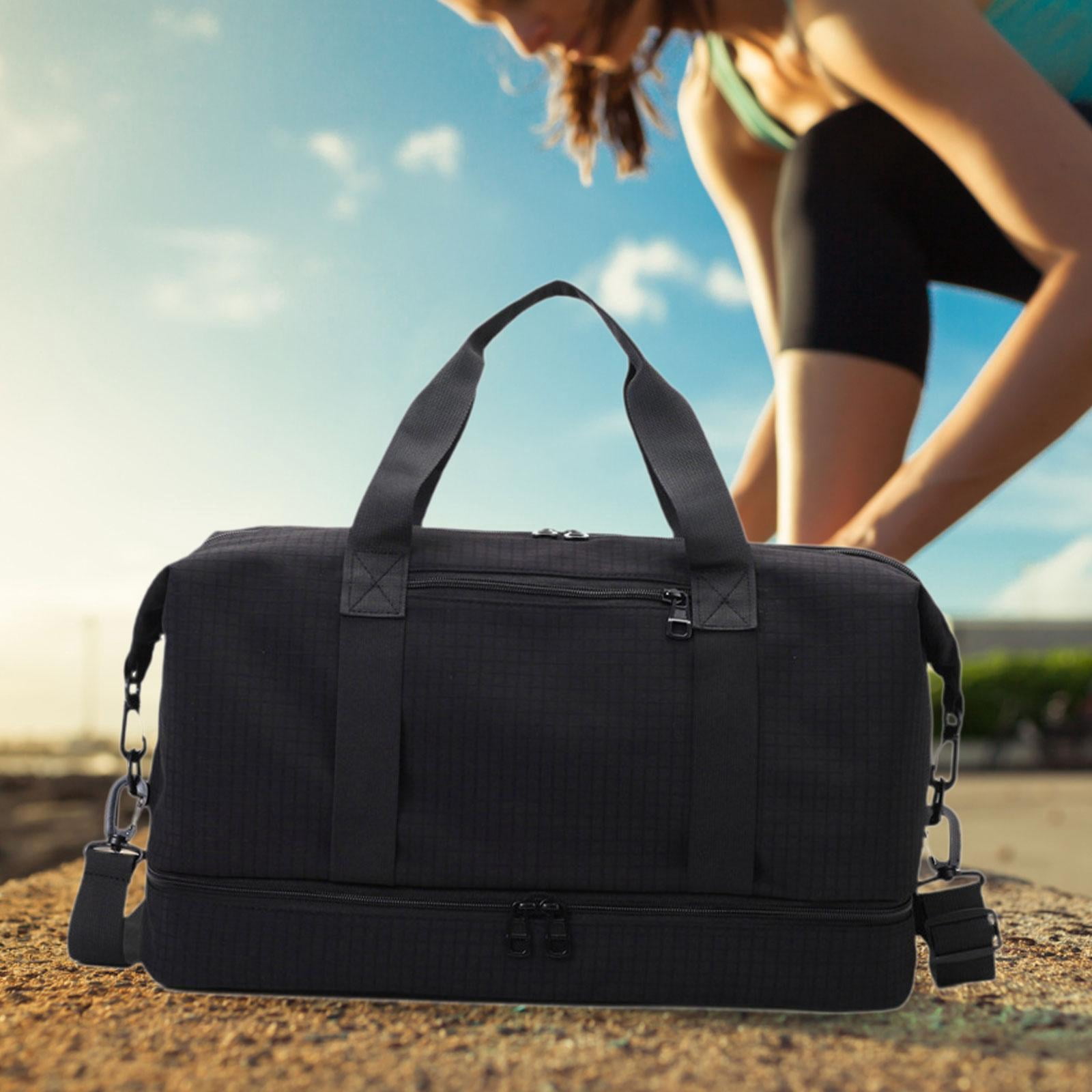 Segolike Airlines Gym Bag Mini Duffel Bag Tote Weekend Bag Personal Item Bag Underseat Carry on Bag for Women Men Holiday Trips Hiking Black