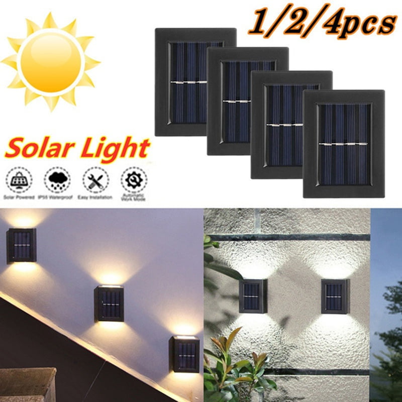 1/2/4PCS Solar Power Spot Lights Outdoor Garden 7 LED Path Landscape Wall Lamp 