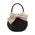 thumbnail image 3 of Bolso de mano para mujer con lazo de piel sintética, estilo hobo, para vacaciones de , viajes y playa. Negro, 3 of 8