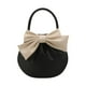 thumbnail image 3 of Bolso de mano para mujer con lazo, informal, fruncido, para playa, viajes y vacaciones Negro, 3 of 9