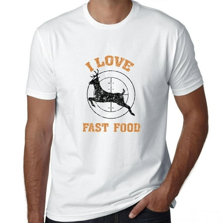 Graphics Food - Deer Hunting I Love Fast Food Hilarious Hunter Graphic Men's T-Shirt