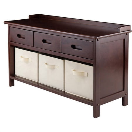 Winsome Wood Adriana 4-PC Set Storage Bench & 3 Foldable Baskets