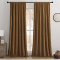 thumbnail image 1 of Joydeco Cortinas Opacas 100% Color Marrón Dorado, 96 Pulgadas De Largo, 2 Paneles, Juego De Cortinas Opacas Para Dormitorio, Sala De Estar, Cortinas De Terciopelo Con Aislamiento Térmico De Lujo, Bols, 1 of 5