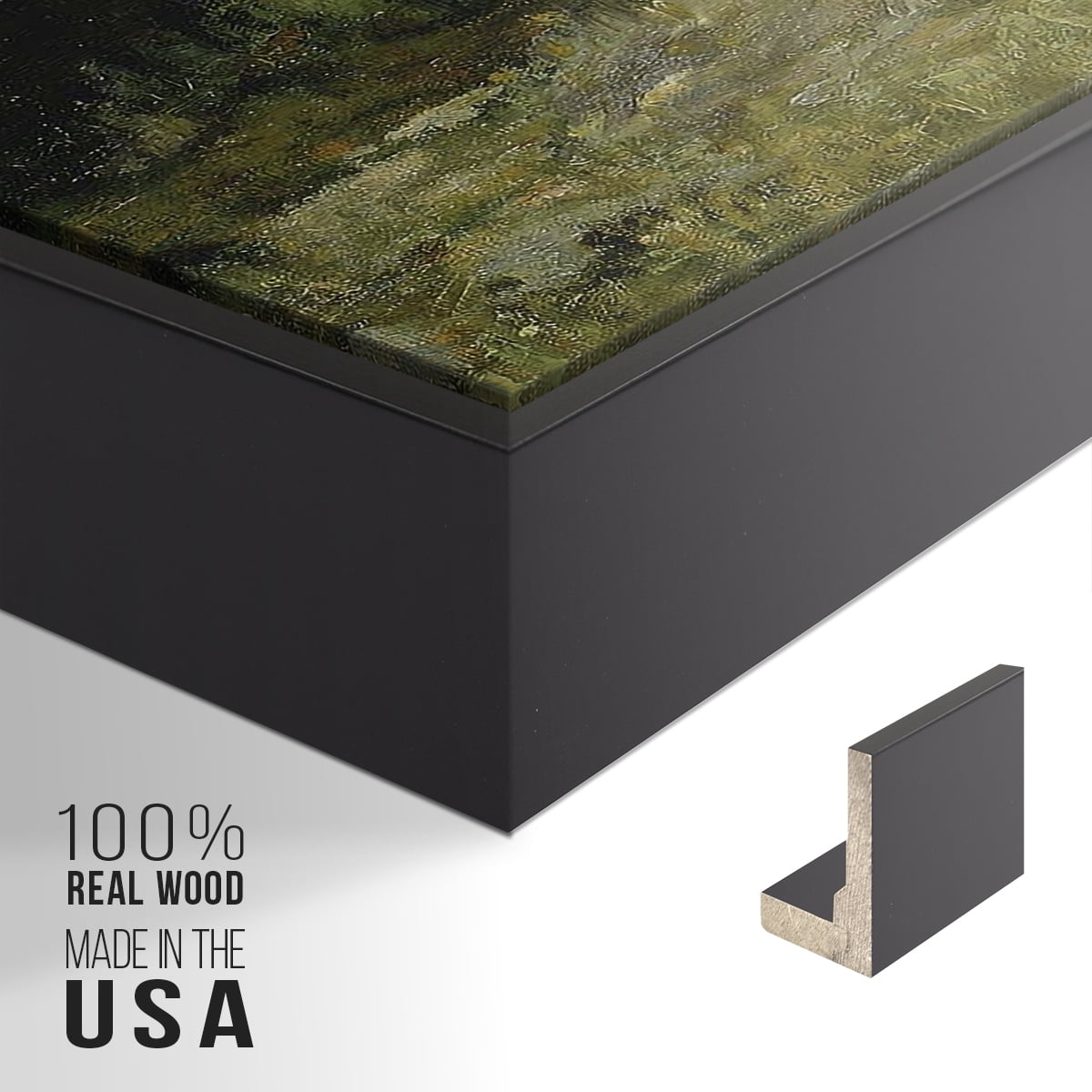 Vintage Landscape-MIII By Wexford Home Framed in Black Wood Gallery Wrapped Canvas 27 in. x 41 in.