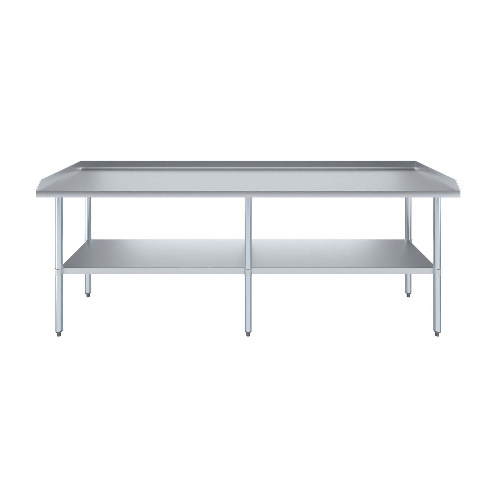 AmGood 96" Long x 24" Deep Commercial Work Table with Backsplash and Sidesplashes | Stainless Steel Prep Table for Kitchen, Restaurant, Garage, Laundry | NSF