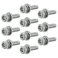 thumbnail image 1 of Uxcell M3x0.55'' Tornillos de cabeza hexagonal de acero inoxidable tono plateado 10pcs, 1 of 2