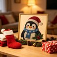 thumbnail image 4 of MYUNNIL Christmas Animal Diamond Painting Kit, 8 x 8" Vintage Sparkling Penguin Pattern Diamond Paint Crafts, Handmade Seasonal Home Decoration for Wall Decor & Gift for Beginner, 4 of 5