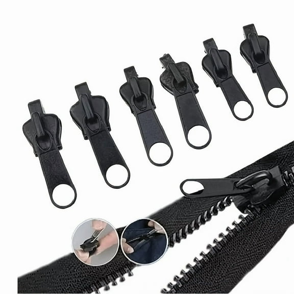 18Pcs 3 Different Size Zipper Repair Kit, Replacement Zipper Quick Install Detachable Pulls Zip Heads, No Sewing Required, for Jackets, Luggage, Bags