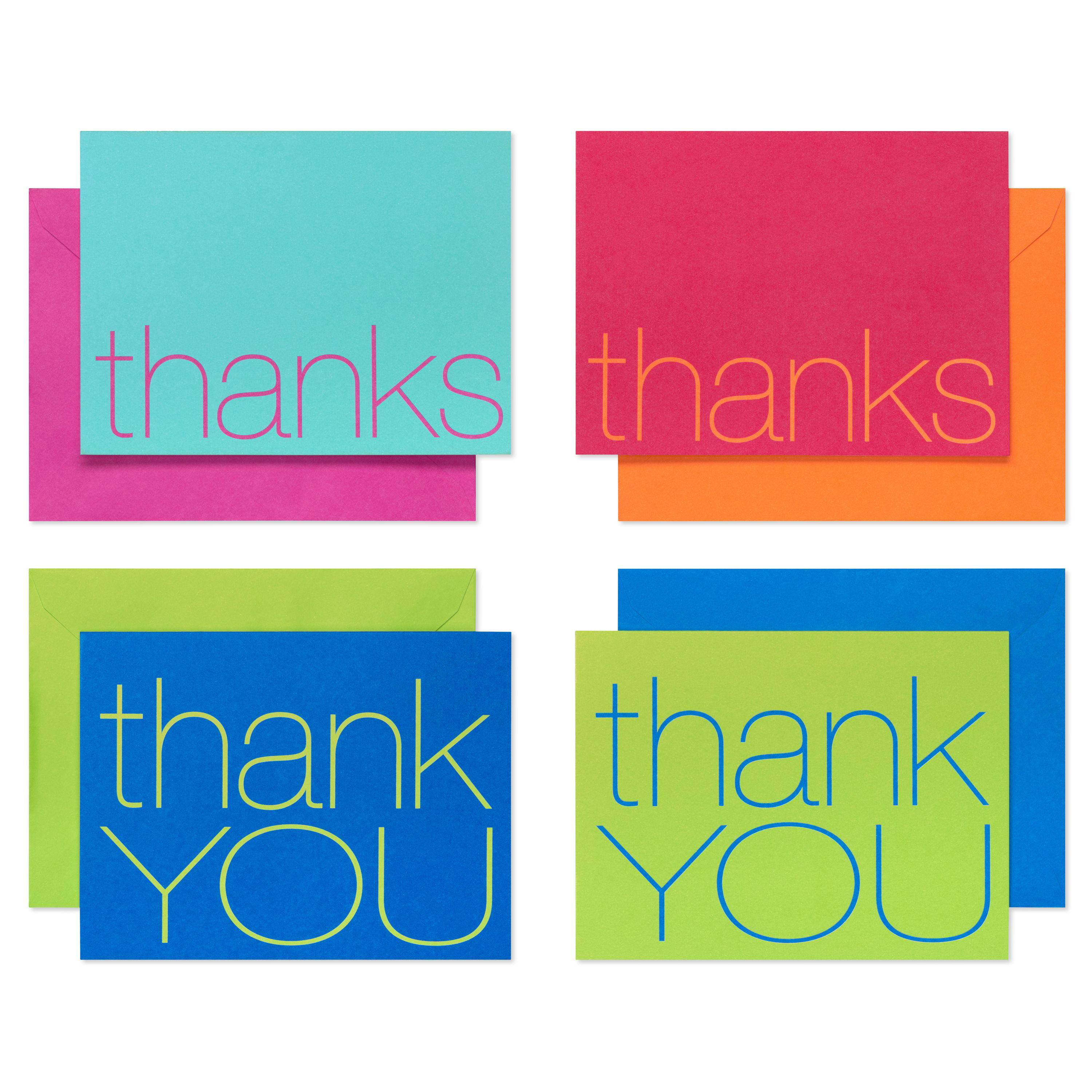 Thank You Cards 96-pack Notes 12 Assorted Colorful Designs for Her BULK and for sale online 
