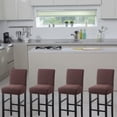 thumbnail image 2 of Yumcute Bar Stool Covers,2 Pack Stretch Bar Stool Covers with Backs Jacquard Bar Stool Chair Covers with Elastic Bands Coffee, 2 of 13