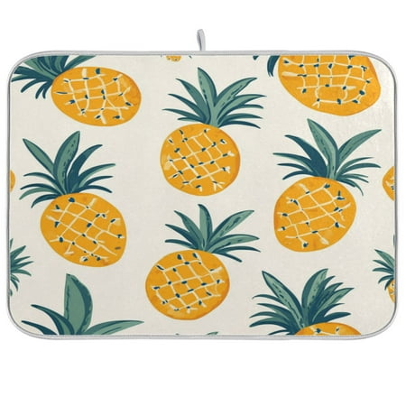 

Dish Drying Mat Multi-functional Absorbent Kitchen Drying Mat Foldable Drying Mat for Kitchen Drainer Rack 16 x18 Cartoon Pineapple Pattern