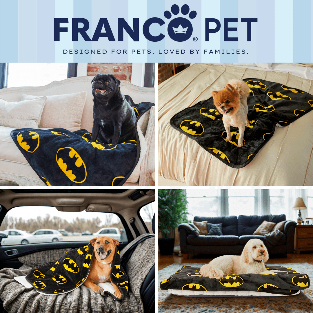 Batman Waterproof Fleece Sherpa Dog Pet Throw Blanket, 30x40 Small