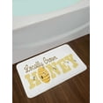 thumbnail image 2 of Honey Bee Bath Mat, Locally Grown Honey Calligraphic Advertisement Design, Plush Bathroom Decor Mat with Non Slip Backing, 29.5" X 17.5", Dark Cocoa Mustard, by Ambesonne, 2 of 2