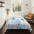 thumbnail image 4 of Blue Starfish Coastal Tapestry for Bedroom Wall Hanging Tapestry,Summer Beach Sea Ocean Coral Jellyfish Ceiling Backdrop Tapestries Poster Blanket Wall Decor for Teens Room Living Room Dorm 55" x 73", 4 of 8