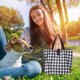 thumbnail image 3 of Bolsa de compras plegable y reutilizable | Bolsa de tela portátil de 600D con asas | Gran capacidad para comestibles y ropa | Límite de peso de 10 kg | Compacta para viajes y escuela, 3 of 5