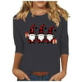 thumbnail image 3 of Jsaierl Merry Christmas Shirts for Women Plus Size Christmas Graphic Tees Stretch Crewneck T-shirt 3/4 Sleeve Holiday Blouse Tops Christmas Gifts, 3 of 5