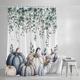 thumbnail image 3 of Shower Curtains for Bathroom, Blue Grey Pumpkins Fall Waterproof Fabric Shower Curtain, Eucalyptus Leaves Thanksgiving Decorative Bathroom Curtain for Bathtub, 72"x72", No Hooks Included, 3 of 9